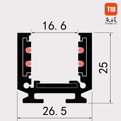 線形ライトのための48V 16mmのあたりの磁気引込められたトラック ライト柵