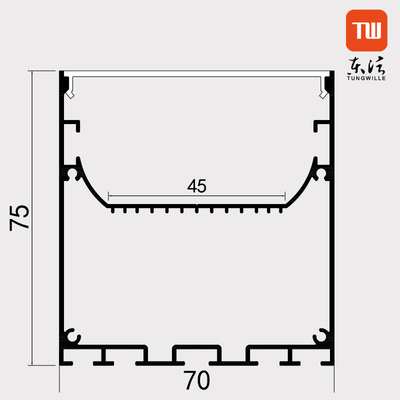 70×75mm中断されたLEDのプロフィール チャネルはアルミ合金6063材料を陽極酸化した