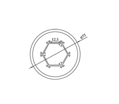 円形アルミニウム中断されたLEDは40mm 50mm 60mmの直径の側面図を描く