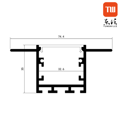 74*35mm 石膏ボード LED のプロフィールの建築石膏壁は線形引込めました