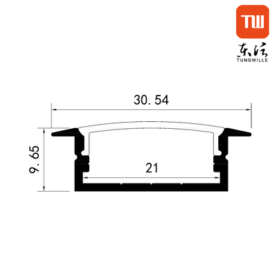 線形軽い表面によって取付けられる導かれたアルミニウム プロフィールUの形23x10mm