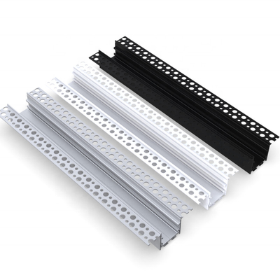 屋内石膏ボードLEDプロファイル、乾式壁LEDストリップシルバーホワイトブラックカラー