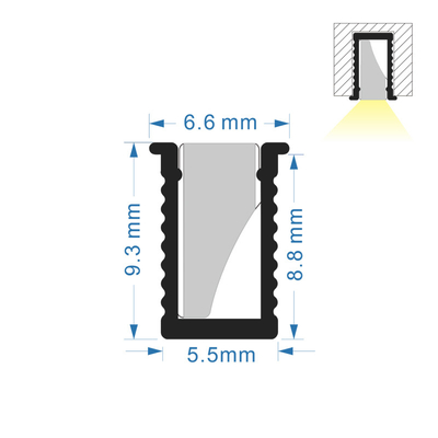 正方形はLEDのプロフィール、LEDのストリップ アルミニウム チャネル6063の合金材料を引込めた